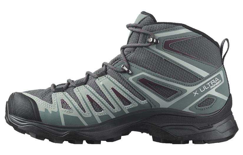 SALOMON X Ultra Pioneer Comfortable Cushioning Slip Resistant Abrasion Resistant Mid top Hiking Shoes Women's Ebony