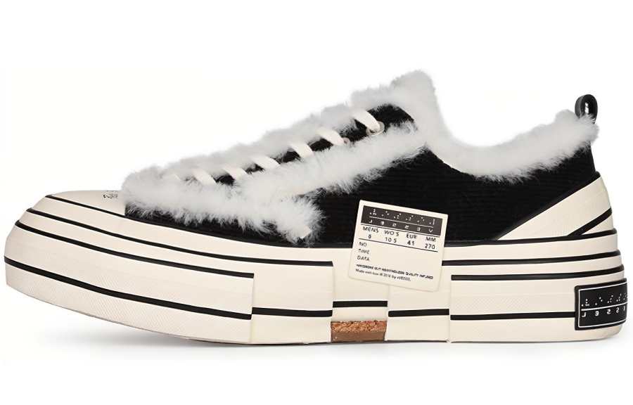 XVESSEL Lows Winter Warmers Low top Canvas Shoes Unisex Black