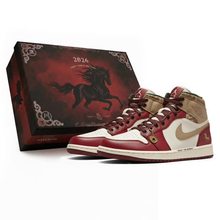 Jordan Jordan Air Jordan 1 Three Times Laboratory, Red Gold Horse Shadow, Box, Horse Year Limited Classic And Versatile