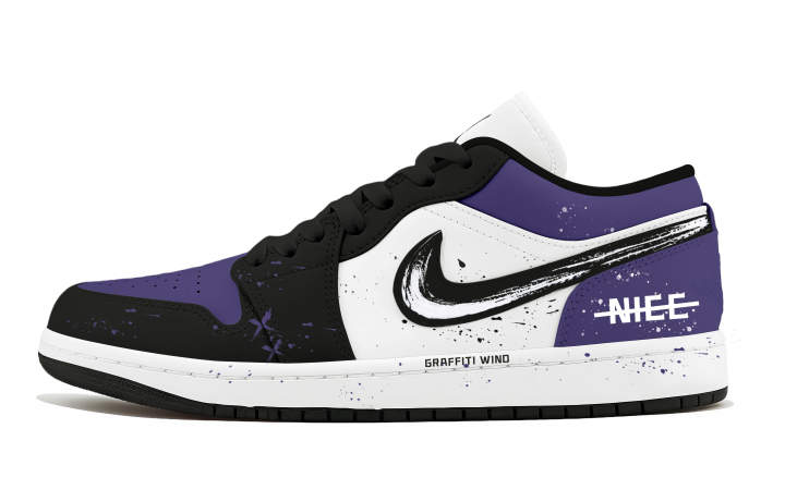 Jordan Jordan Air Jordan 1 Hand Drawn Graffiti Classic And Versatile Cushioning, Wear Resistant Low top