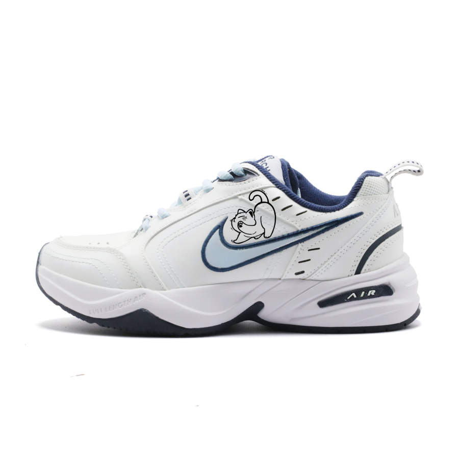 Nike Nike Air Monarch 4 White Navy Proud Kitten Abrasion Resistant Low top Chunky Sneakers Unisex Blue White