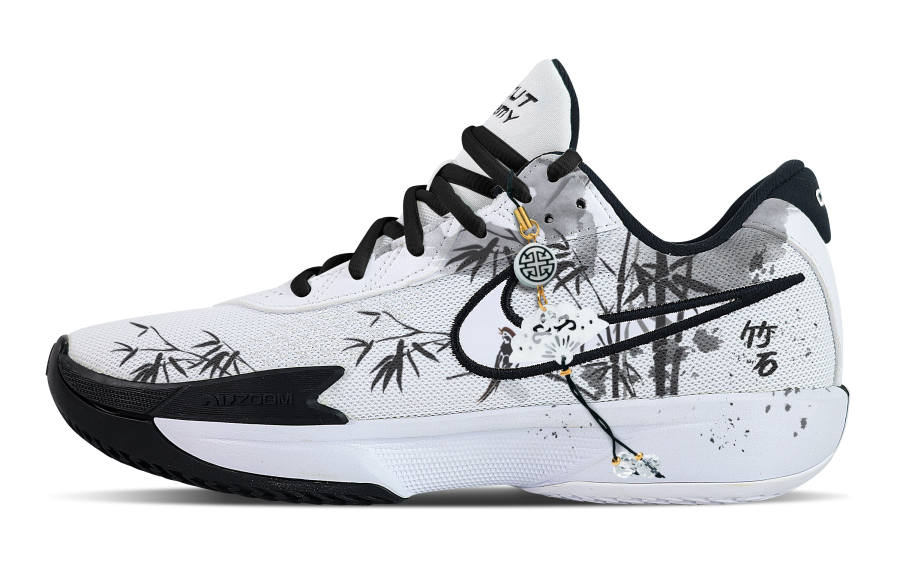Nike Nike Air Zoom G.T. Cut Academy Bamboo Stone Abrasion Resistant Low top Basketball Shoes Men's White Black
