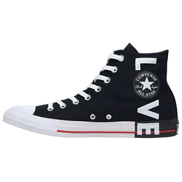 Converse Chuck Taylor All Star Fear Love Hi Top Sneakers Black/White/Red