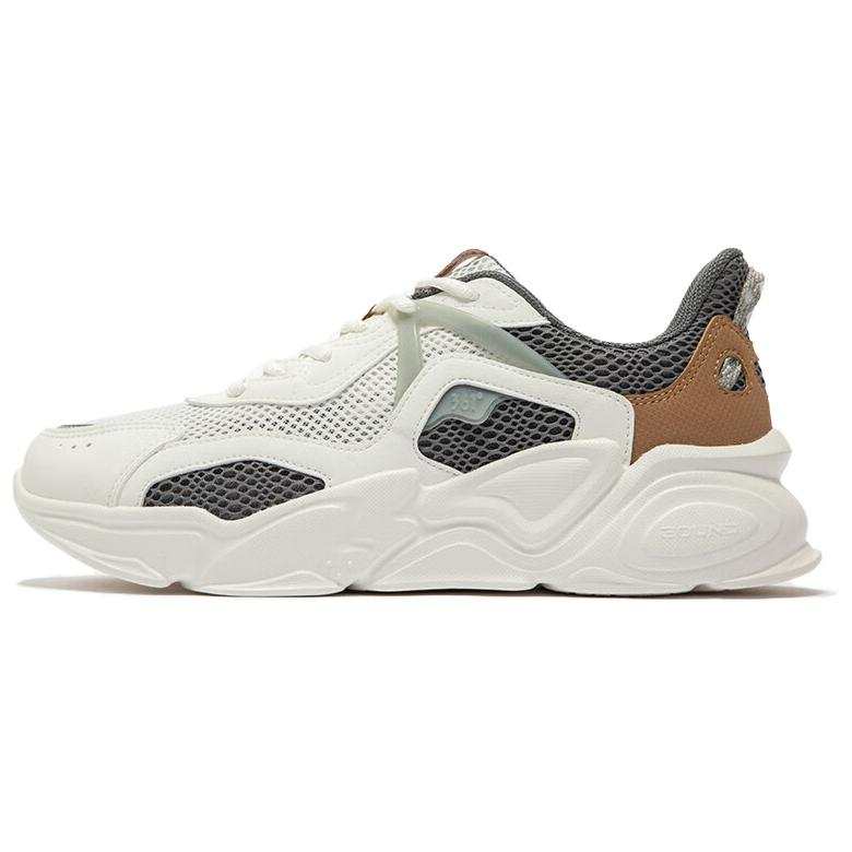 361° Abrasion Resistant Low top Chunky Sneakers Men's White Gray Brown