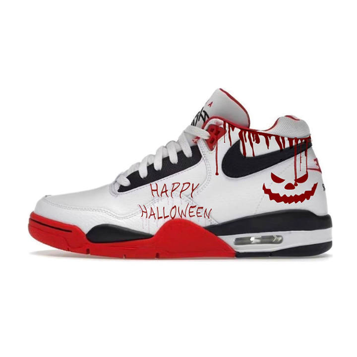 Nike Nike Flight Legacy Synthetic Leather Cushioning Mid top Vintage Basketball Shoes Unisex Red White Black