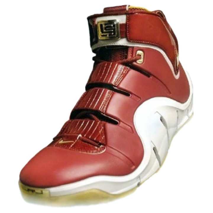Nike Nike Lebron 4 Slip Resistant Abrasion Resistant High top Basketball Shoes Unisex Red White