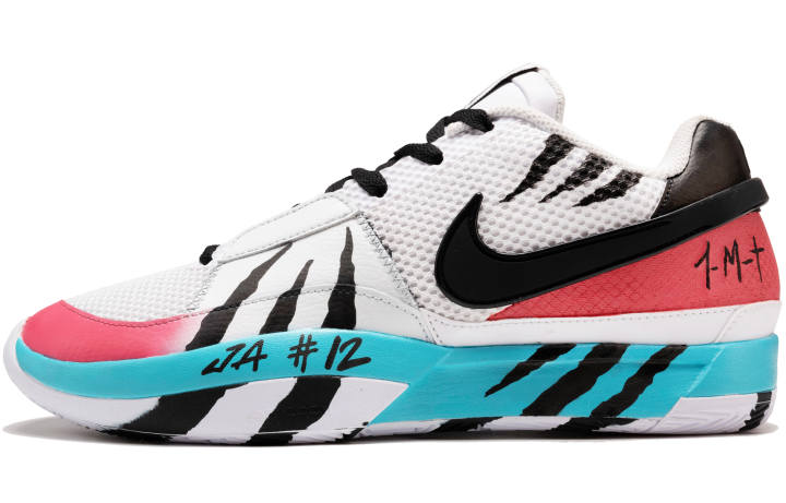 Nike Nike Ja 1 Abrasion Resistant Low top Basketball Shoes Men's Black White Blue Asian Version