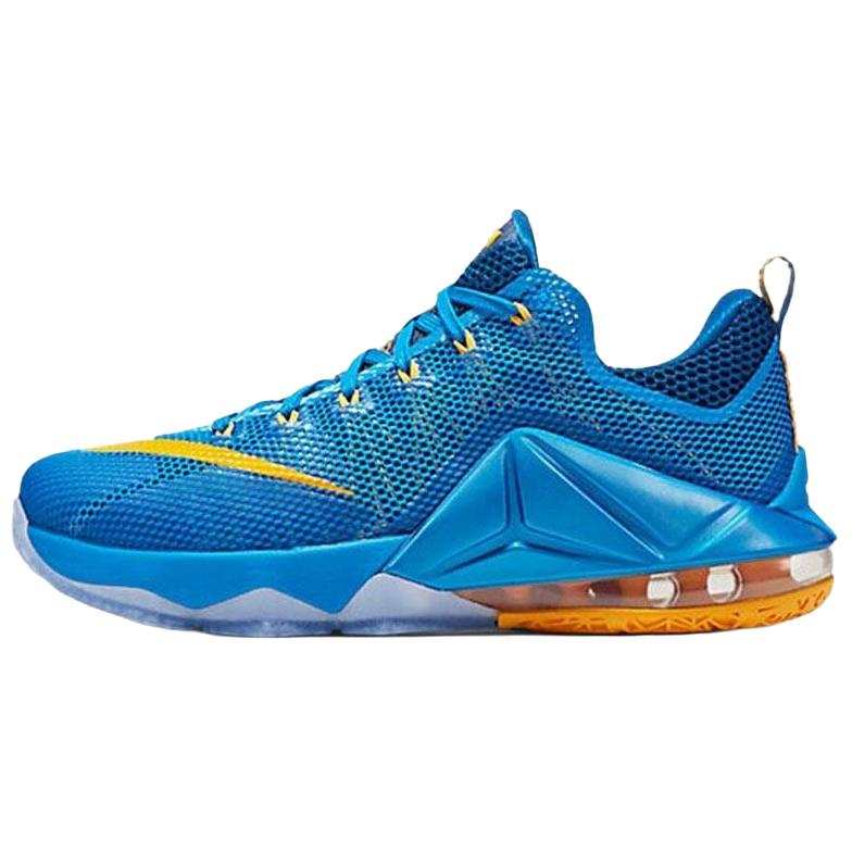 Nike Nike Lebron 12 Slip Resistant Abrasion Resistant Slip Resistant Abrasion Resistant Low top Basketball Shoes Men's Blue