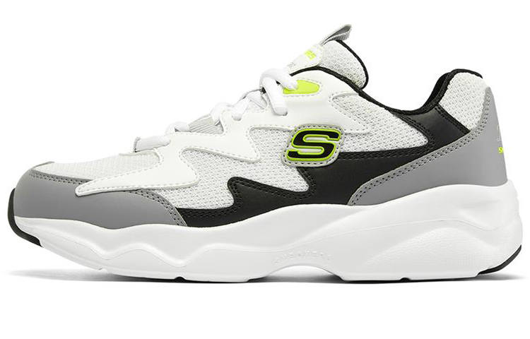 Skechers D'LITES AIRY Breathable Low top Chunky Sneakers Women's White Gray Green