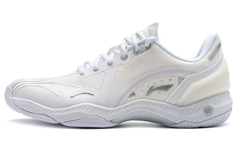 Li-Ning Li Ning Raid Cushioning, Wear Resistant Low top Badminton Shoes Unisex White Beige