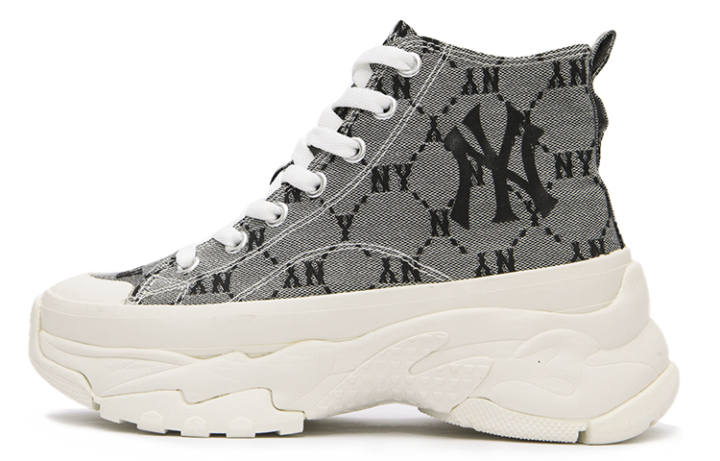 MLB MLB Chunky High Slip Resistant Height Increasing High top Canvas Shoes Unisex Gray