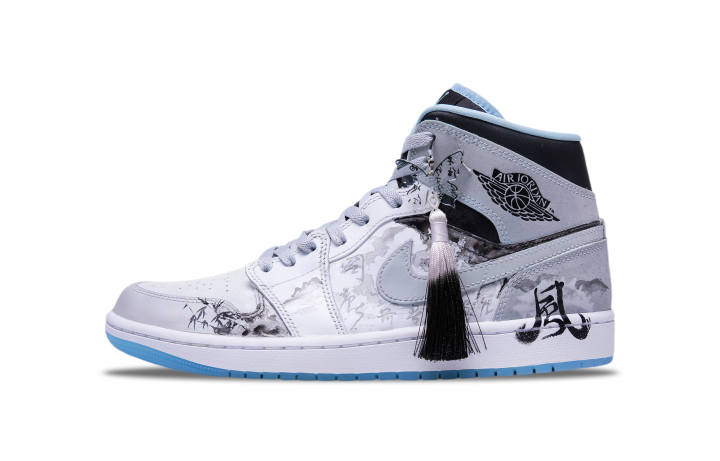 Jordan Jordan Air Jordan 1 Mid Ink Bamboo Style Cushioning Slip Resistant Abrasion Resistant
