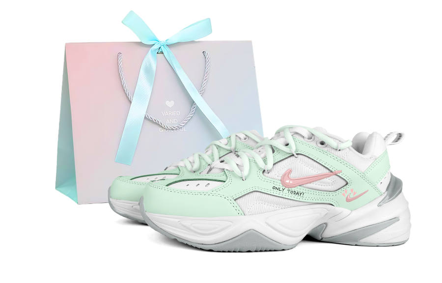 Nike Nike M2K Tekno Matcha Fun Shopping Bag Abrasion Resistant Low top Chunky Sneakers Women's White Green
