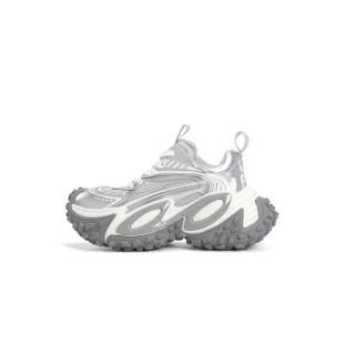 BAIFENHAO Abrasion Resistant Height Increasing High top Chunky Sneakers Unisex Silver Ring