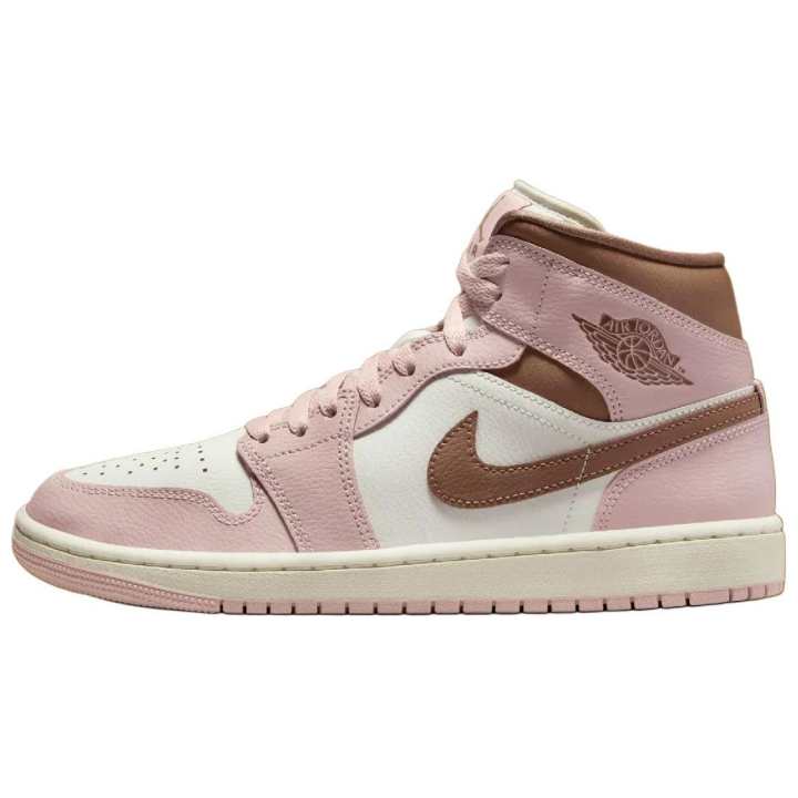 Jordan Jordan 1 Mid Pink Oxford Brown Women's