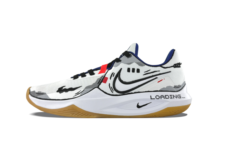 Nike Nike Precision 6 Cushioning Slip Resistant Abrasion Resistant Balance Low top Basketball Shoes Men's Black White Gray