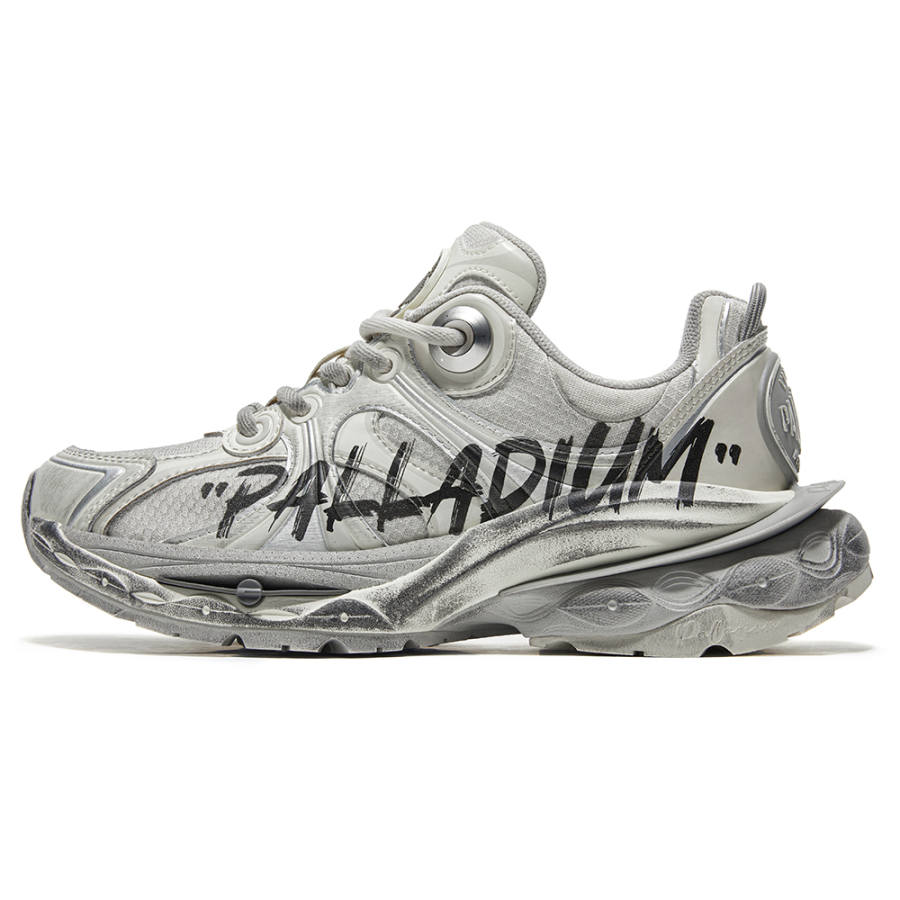 Palladium PALLALOOP JG TTL Slip Resistant Abrasion Resistant Low top Chunky Sneakers Unisex Ecru Silver Gray