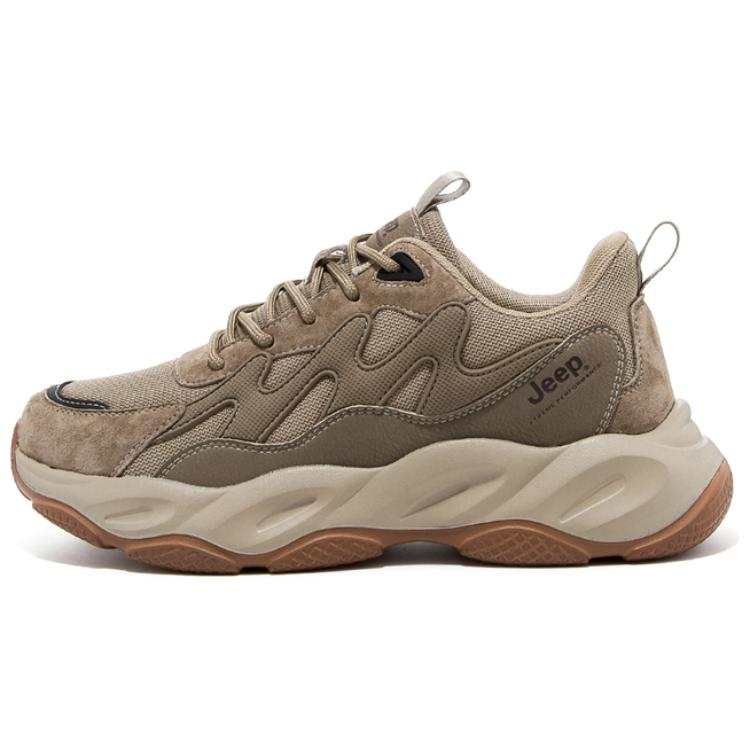 Jeep Breathable Abrasion Resistant Breathable And Wear resistant Low top Chunky Sneakers Men's Khaki