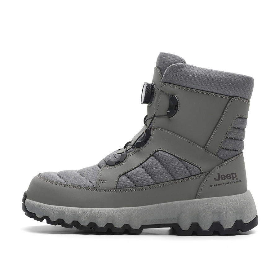 Jeep Fleece Lined Thermal, Slip Resistant, Abrasion Resistant Knee High Snow Boots Unisex Gray