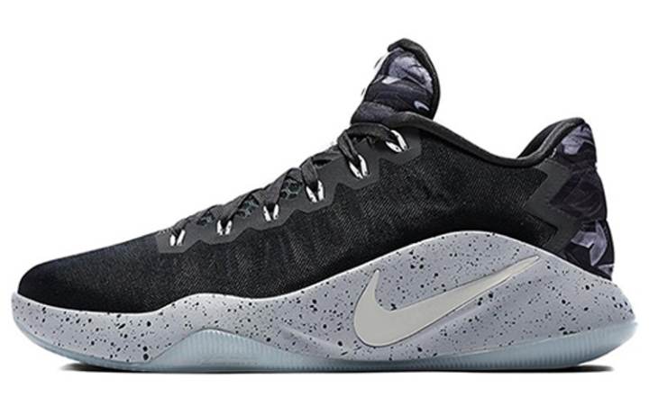 Nike Nike Hyperdunk 2016 Slip Resistant Abrasion Resistant Low top Performance Basketball Shoes Men's Black Gray