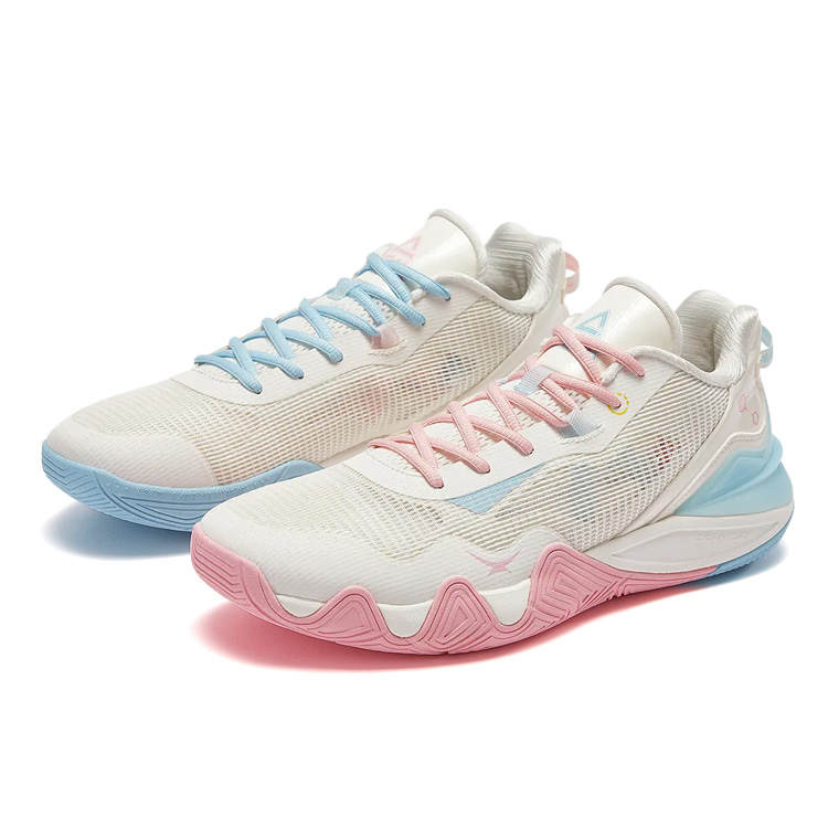 PEAK Taichi Origin 1.0 Slip Resistant And Abrasion Resistant Coverage Low top Basketball Shoes Men's Blue Pink