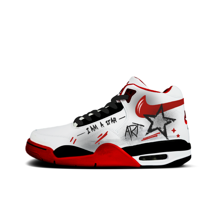 Nike Nike Flight Legacy Graffiti Starlight Chain Abrasion Resistant Mid top Vintage Basketball Shoes Unisex