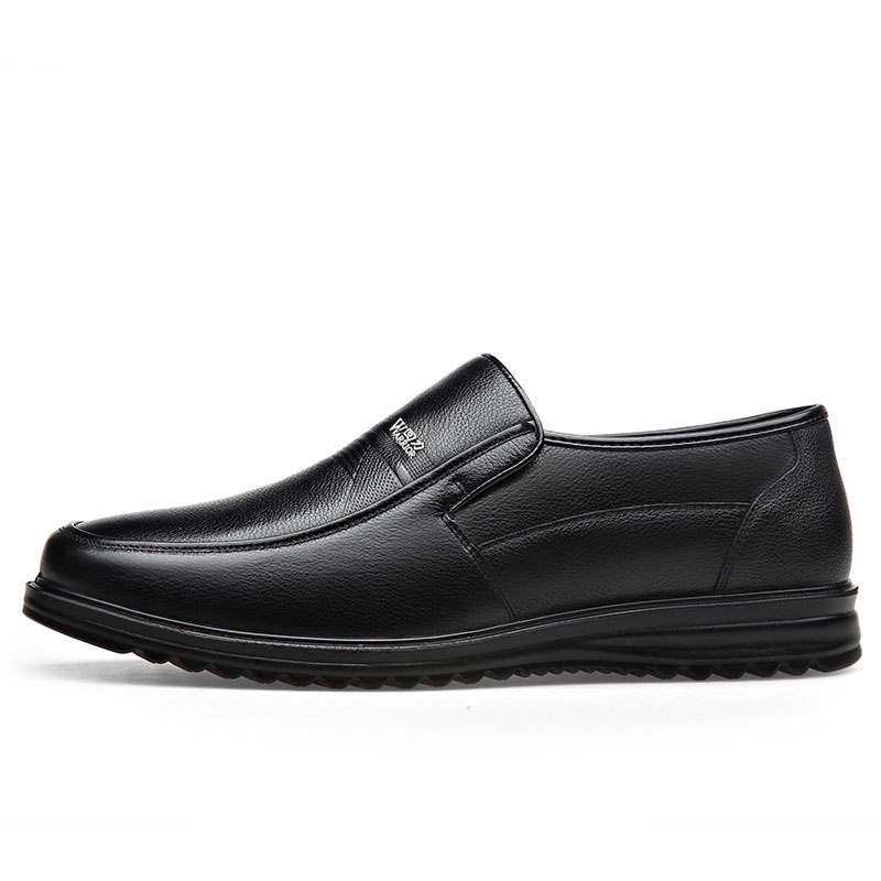 Warrior Fall Slip on Men's Shoes Top Grain Cow Leather Dress Shoes Men's