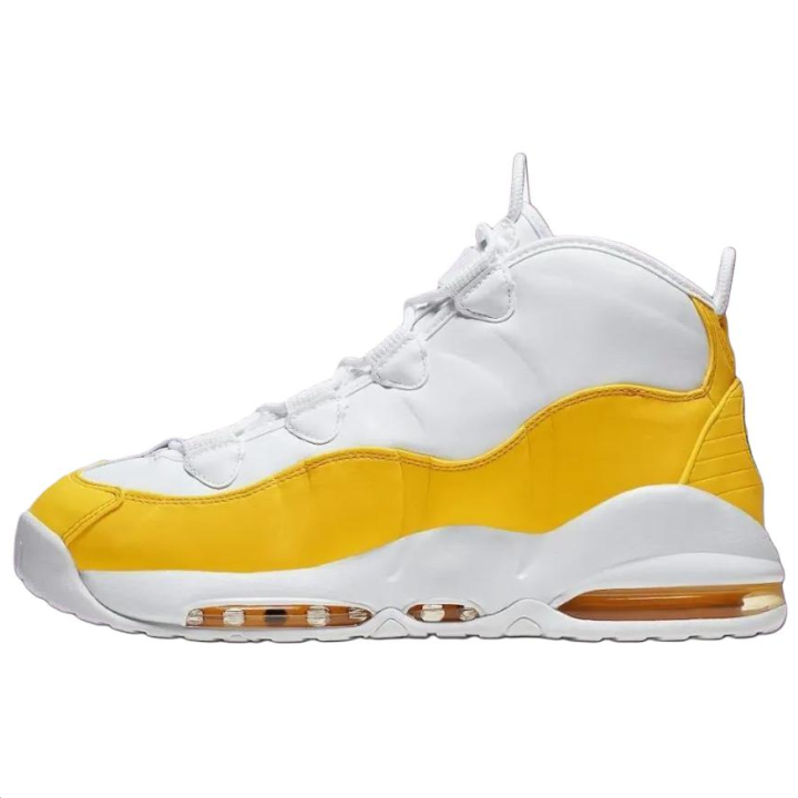 Nike Nike Air Max Uptempo Mid top Basketball Shoes Unisex White Yellow 2025 Edition