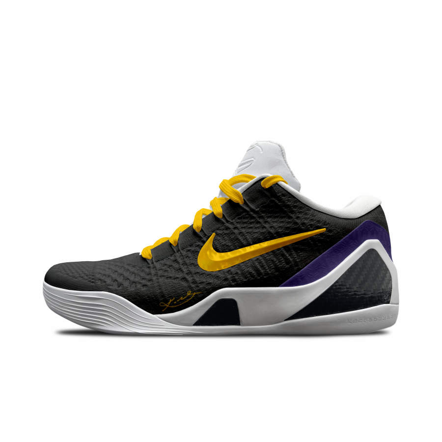 Nike Nike Kobe 9 Slip Resistant Abrasion Resistant Low top Basketball Shoes Unisex Black Gold