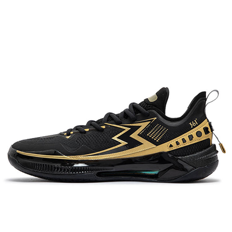 361° BIG3 5.0 Quick PRO Basketball Shoes Men's Low Top Obsidian Black/Crown Gold