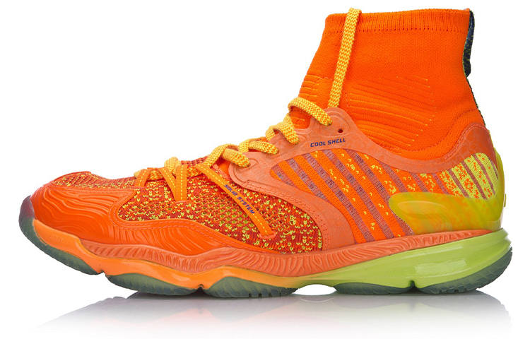 Li-Ning Li Ning Ranger Chameleon Shoe Liner Cushioning Rebound High top Badminton Shoes Unisex Neon Glow Orange