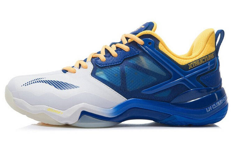 Li-Ning LiNing OP Cushioning, Slip Resistant, Abrasion Resistant Support Low Top Badminton Shoes Men's Blue