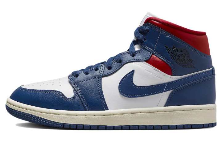 Jordan Jordan 1 Mid French Blue Gym Red Women's