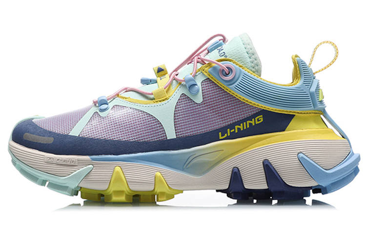 Li-Ning Li Ning Wu Xing 1 Low top Basketball Shoes Women's Purple Blue Yellow