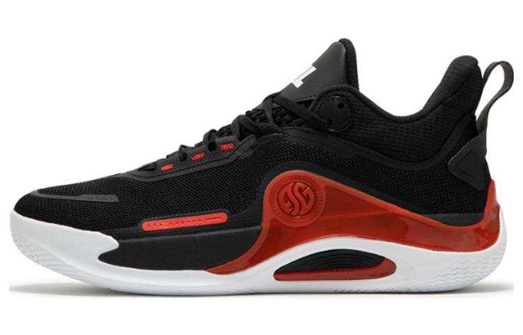 361° Abrasion Resistant Breathable Low top Basketball Shoes Men's Black Red