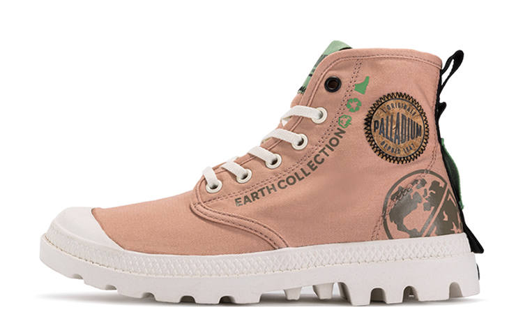 Palladium Pampa Organic Metro Breathable Wear-Resistant Slip-Resistant High-Top Canvas Shoes Unisex Rose Pink