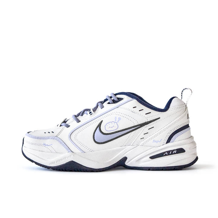 Nike Nike Air Monarch 4 Forget, Small Flower Slip Resistant Abrasion Resistant Low top Chunky Sneakers Unisex White