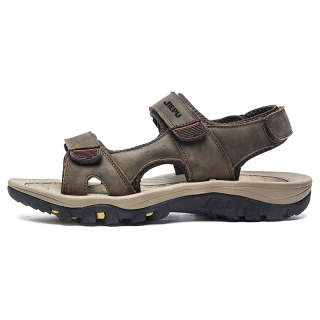 JIEPU Beach Sandals Unisex Light Brown/Dark Brown/Black