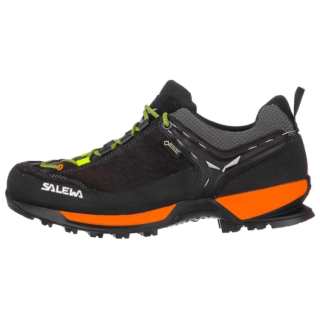 SALEWA Cushioning Slip Resistant Abrasion Resistant Waterproof Low top Hiking Shoes Men's Black Green