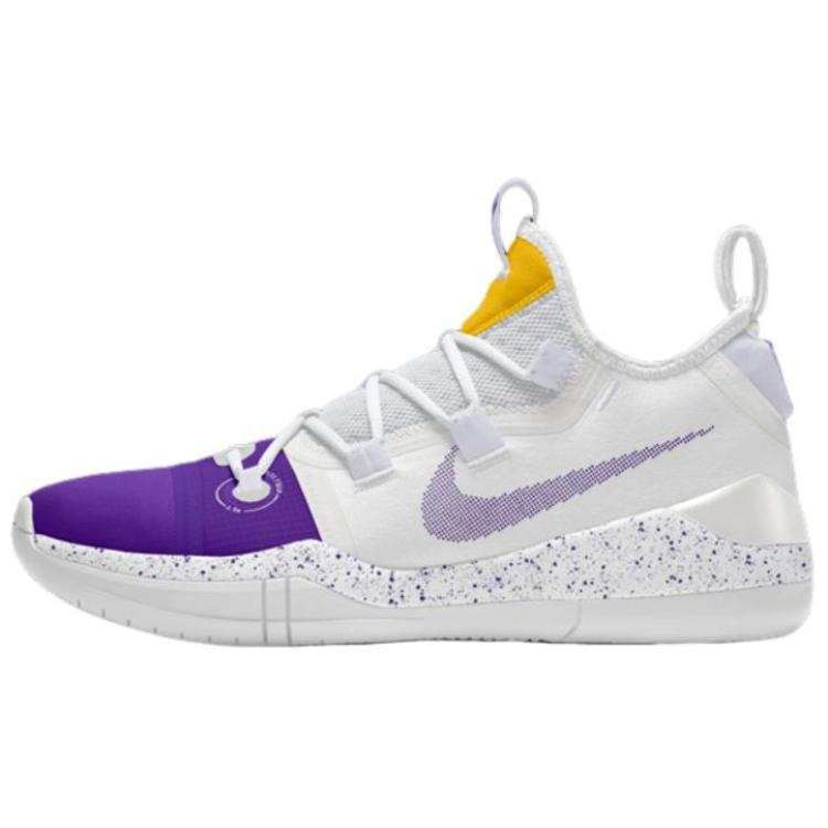Nike Nike Kobe AD Slip Resistant Abrasion Resistant Low top Basketball Shoes Men's White Purple