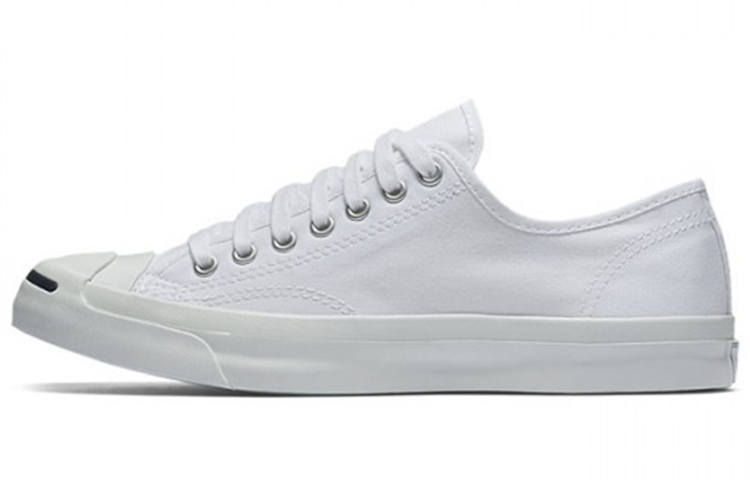 Converse Jack Purcell Lace Up Abrasion Resistant Breathable Low top Canvas Shoes Unisex White
