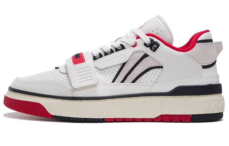 Li-Ning Li Ning Rookie Synthetic Leather Cushioning Slip Resistant Abrasion Resistant Low top Basketball Shoes White Black