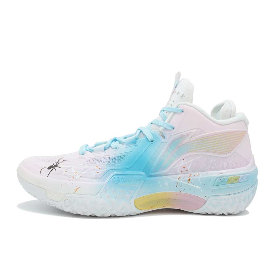 Li-Ning Li Ning Cushioning Slip Resistant Mid top Basketball Shoes Men's Pink Blue