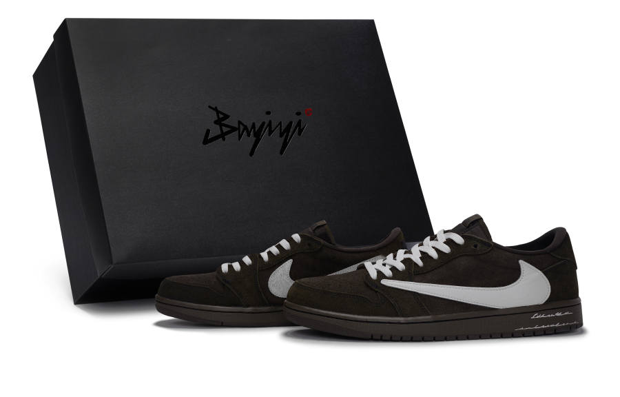 Jordan Travis Scott x Jordan Air Jordan 1 811 Manufacturing, Camellia Casual Gray, Special Shoe Box