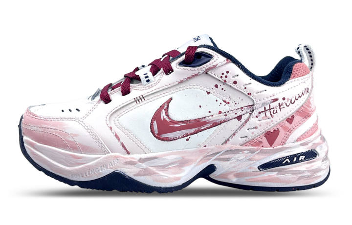 Nike Nike Air Monarch 4 Slip Resistant Slip Resistant Low top Chunky Sneakers Unisex White Pink