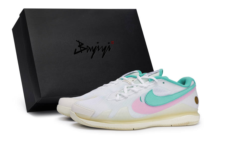 Nike Nike Air Zoom Vapor Pro Slip Resistant Abrasion Resistant Low top Tennis Shoes Unisex White Pink Green