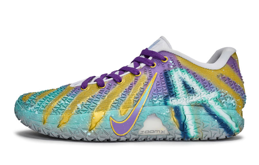 Nike Nike Ja Morant 3 REGO Hot Dog, Versatile Master Low top Basketball Shoes Unisex Gray Silver Purple Green