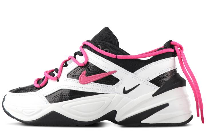 Nike Nike M2K Tekno Leather Cushioning Slip Resistant Abrasion Resistant Low top Chunky Sneakers Women's White Pink Black
