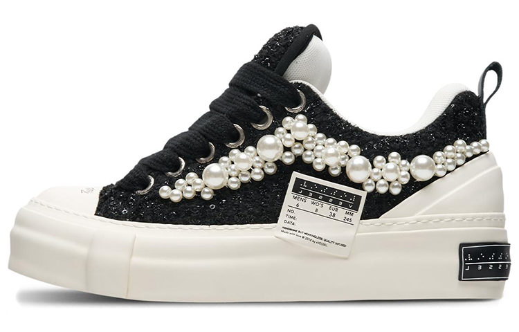 XVESSEL VESSEL Pearl Nougat, Fine Velvet Mid top Canvas Shoes Unisex