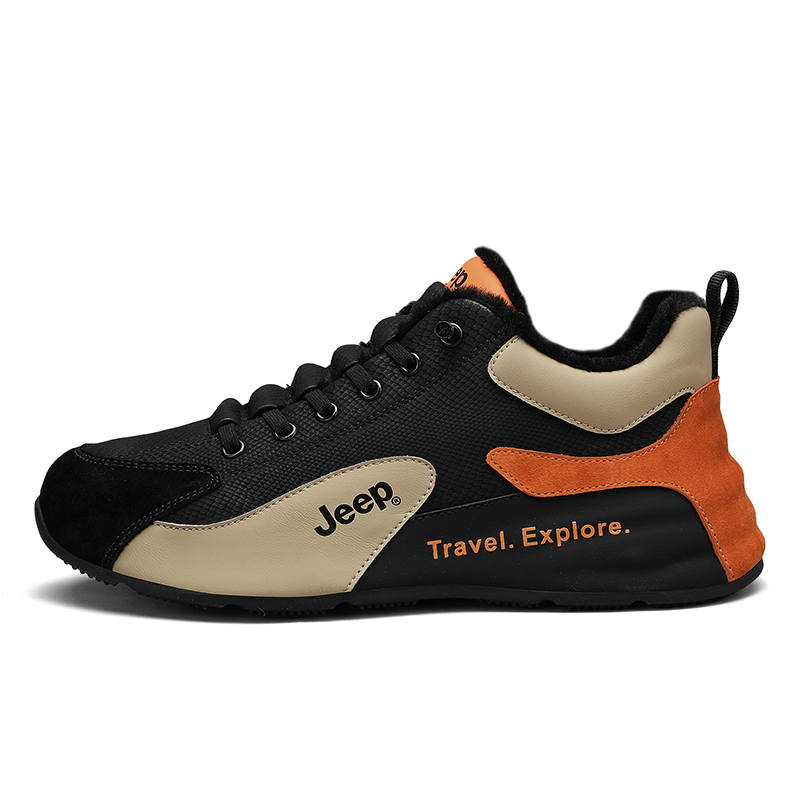 Jeep Wandering Step Abrasion Resistant Breathable Lightweight Height Increasing Thermal Low top Chunky Sneakers Men's